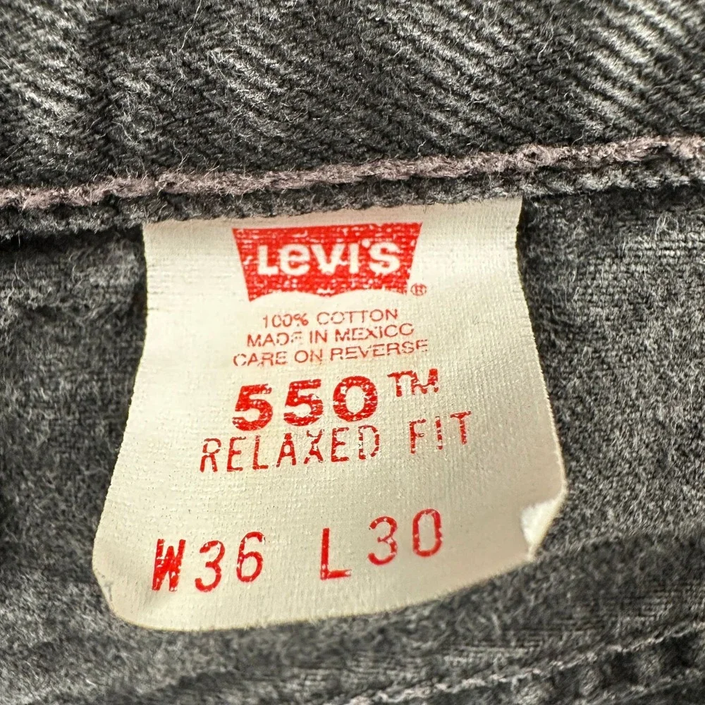 Levis Jeans Mens 36x30(35x30 Fits) 550 Relaxed Fit Black Straight Leg Vtg‎ 1999